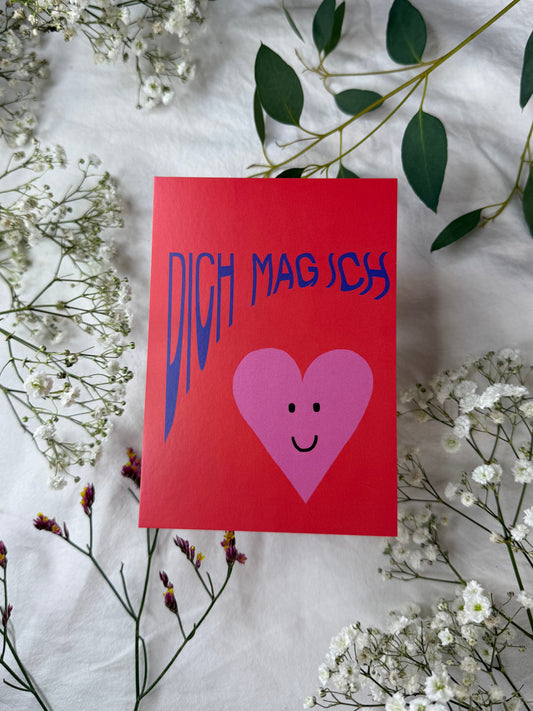 Postkarte „Dich mag ich“