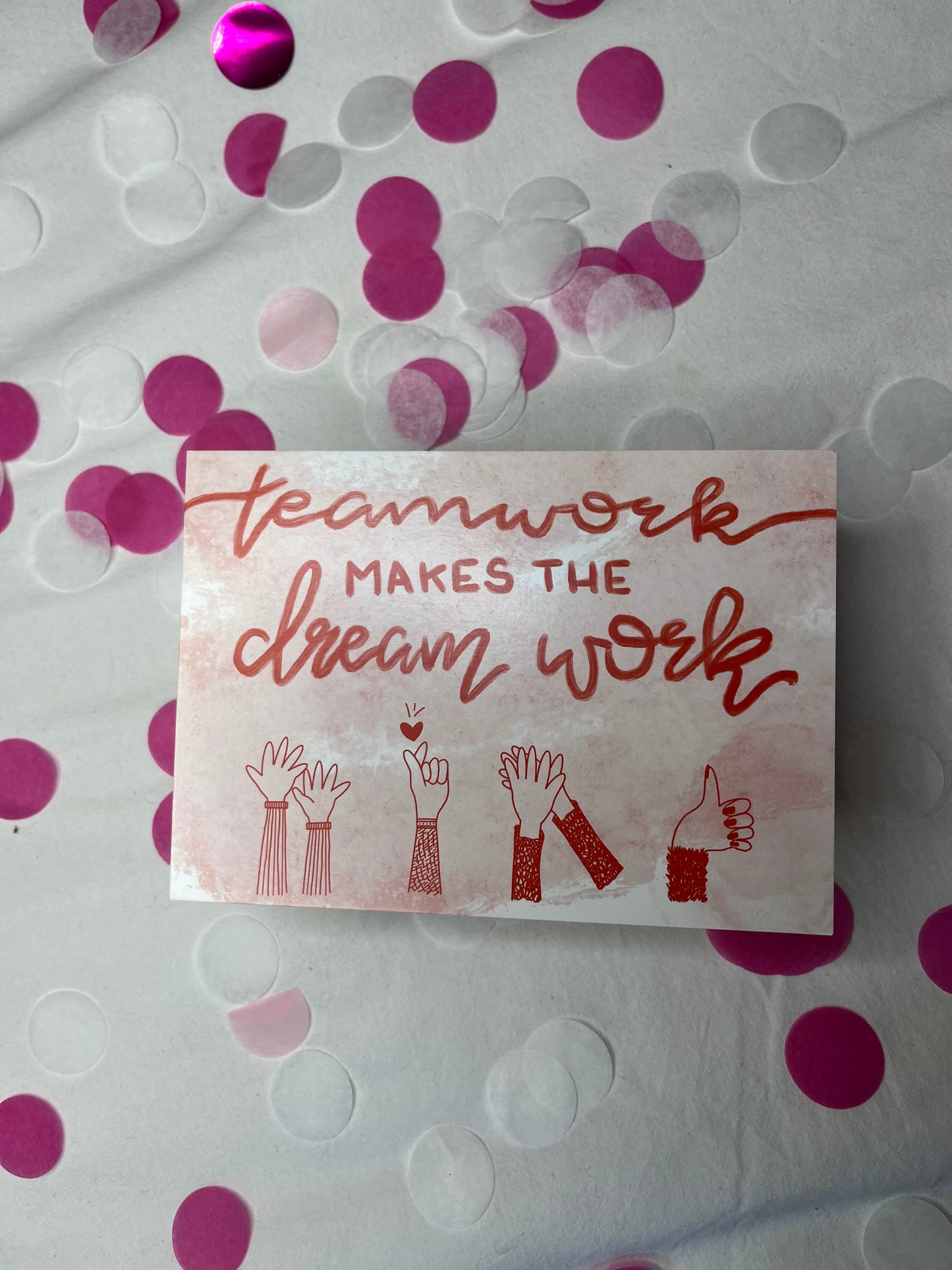 Postkarte „teamwork“